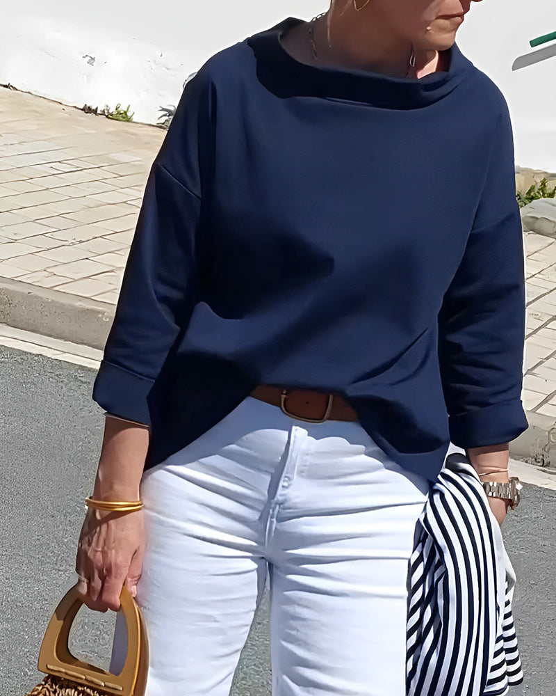 Camicia Donna con Collo a Cascata Manica