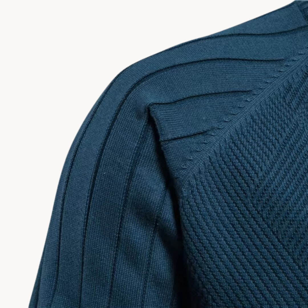 Felpa Uomo con Zip Design Strutturato e Collo Alto