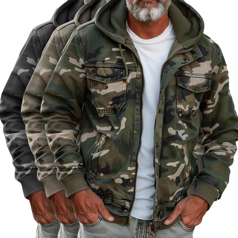 Giacca Uomo con Stampa Mimetica Regular Fit
