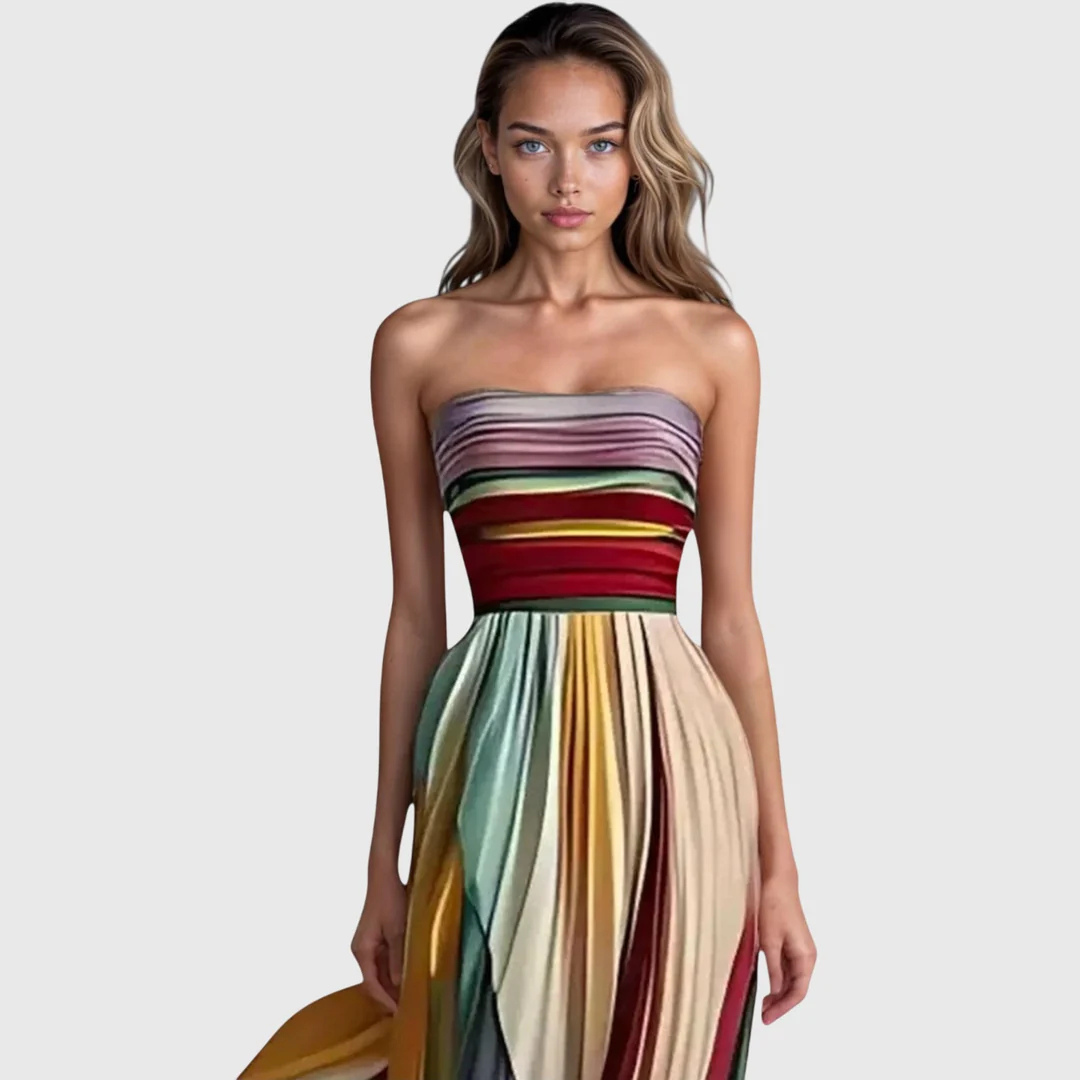 Abito Maxi Donna Senza Spalline Sottile