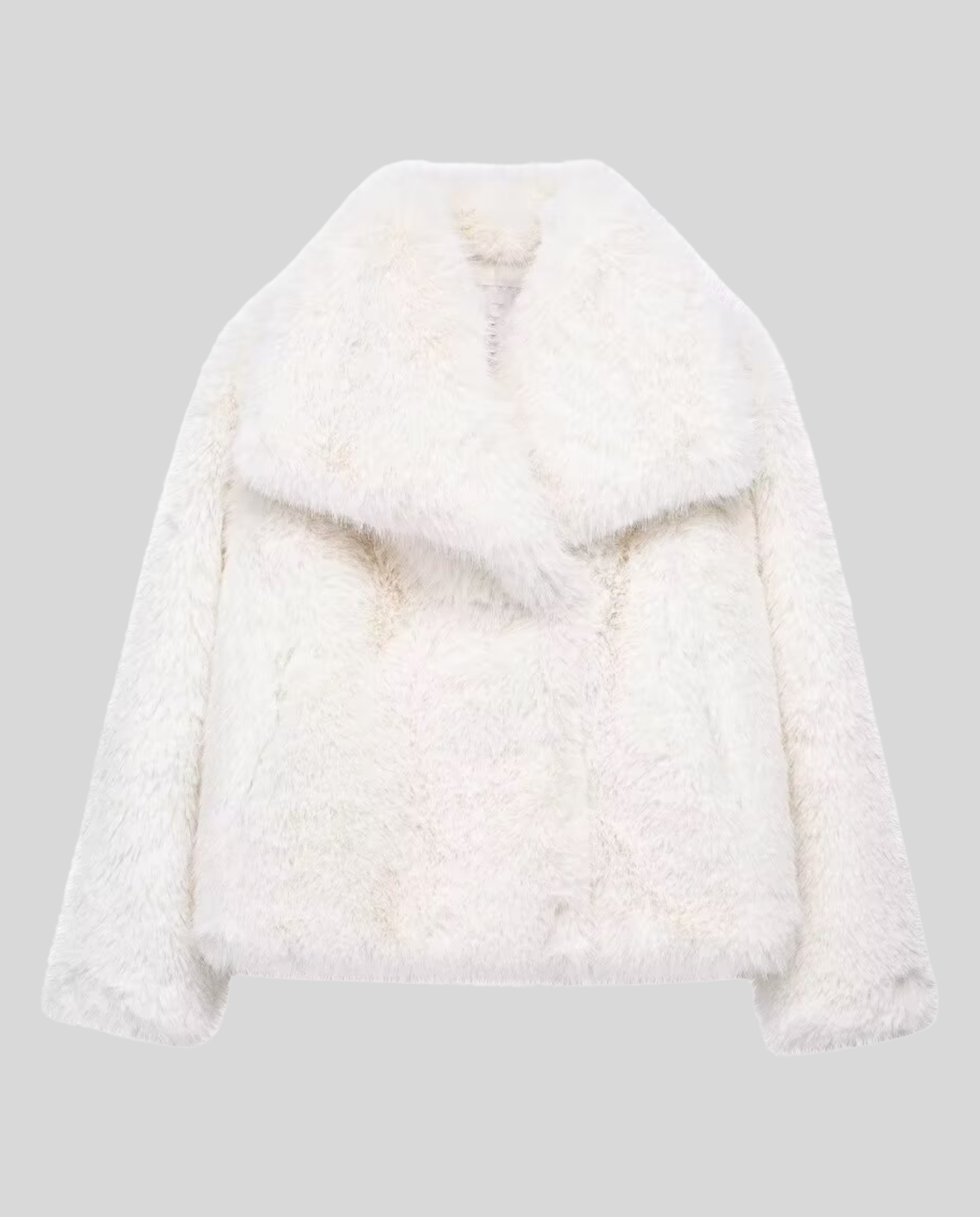 Giacca Donna con Collo Sciarpa in Ecopelliccia