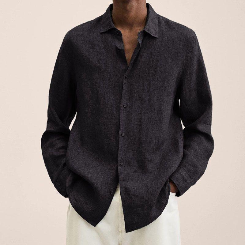 Camicia Uomo Casual Taglio Larga Manica Lunga