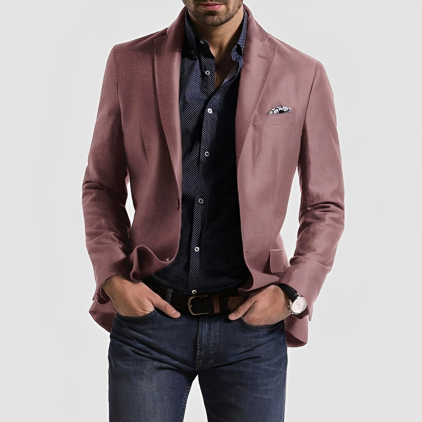 Blazer Uomo Elegante Doppio Bottone Slim Fit