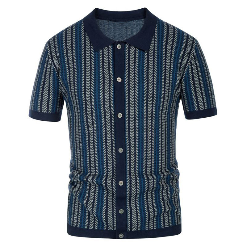 Polo Uomo con Bottoni Stile Classico Manica Corta