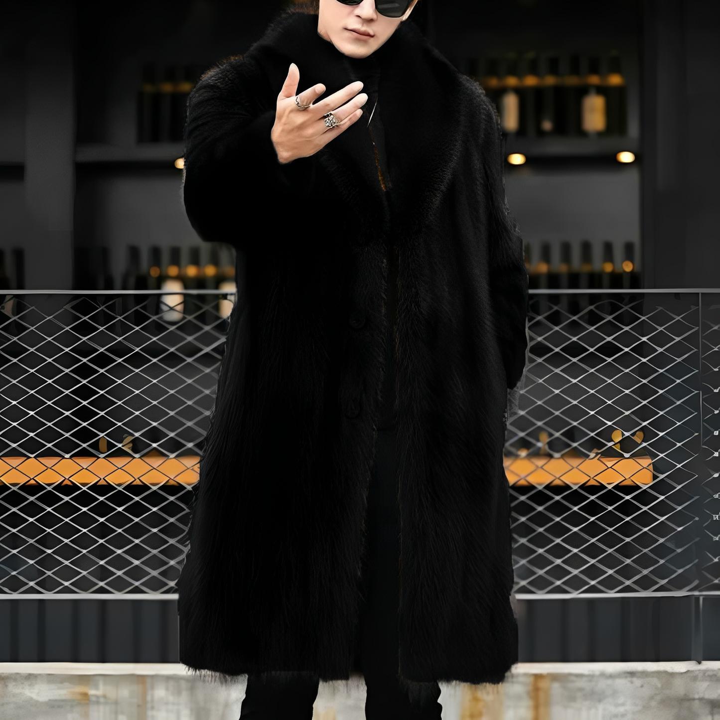 Cappotto Uomo Lungo in Pelliccia Classico