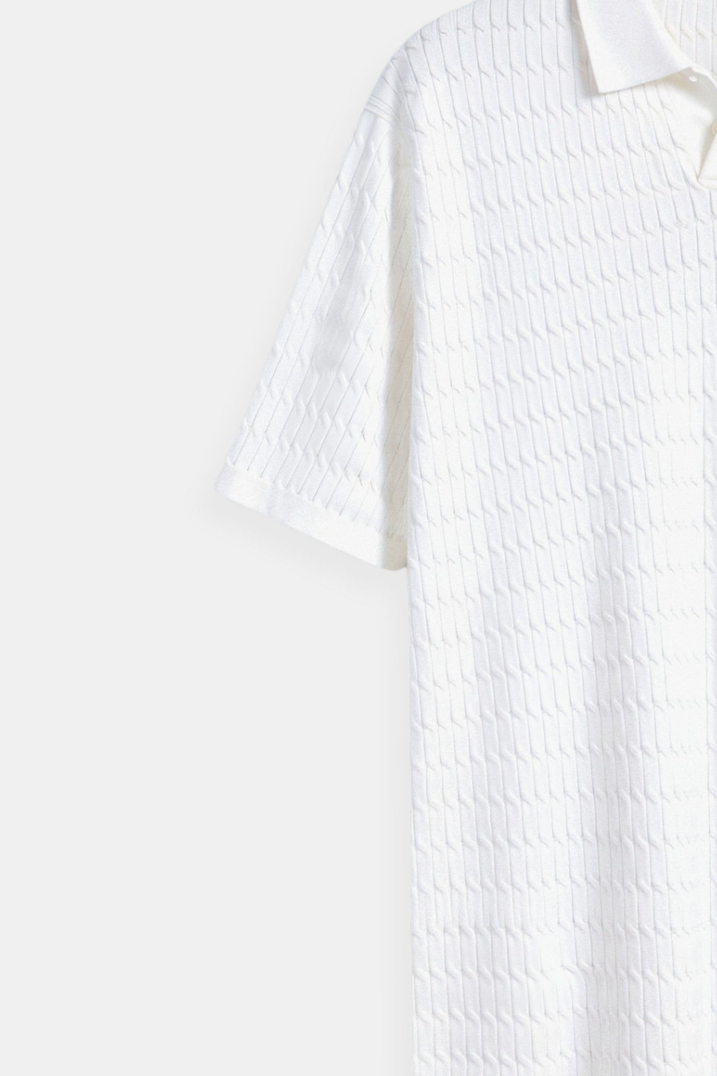 Polo Uomo Maglia Lavorata a Maglia con Motivo Strutturato