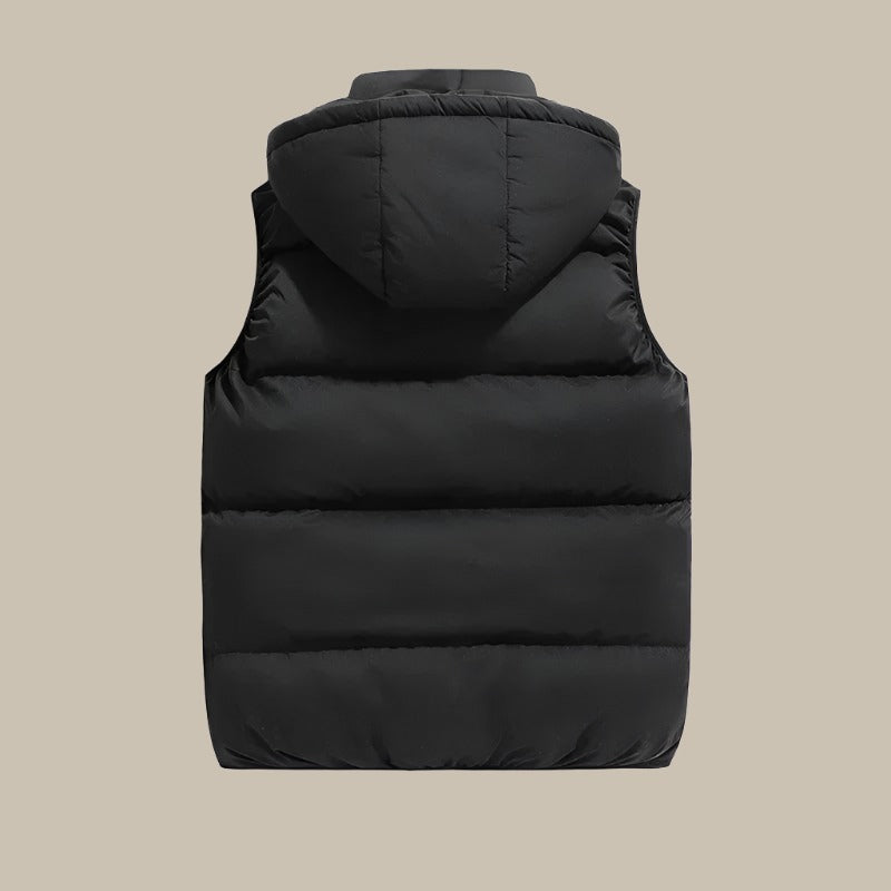 Gilet Uomo con Cappuccio Imbottito Comodo Pratico