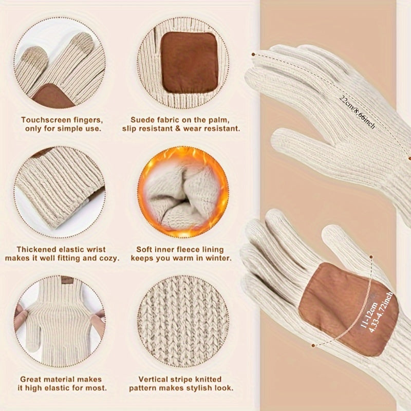 Set Invernale Donna Cappello Sciarpa Guanti Touchscreen
