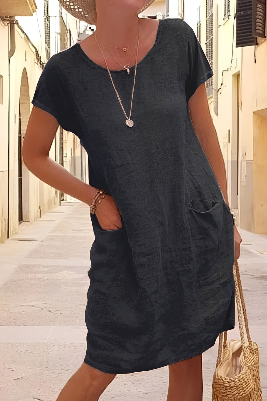 Abito Corto Donna Manica Corta Casual