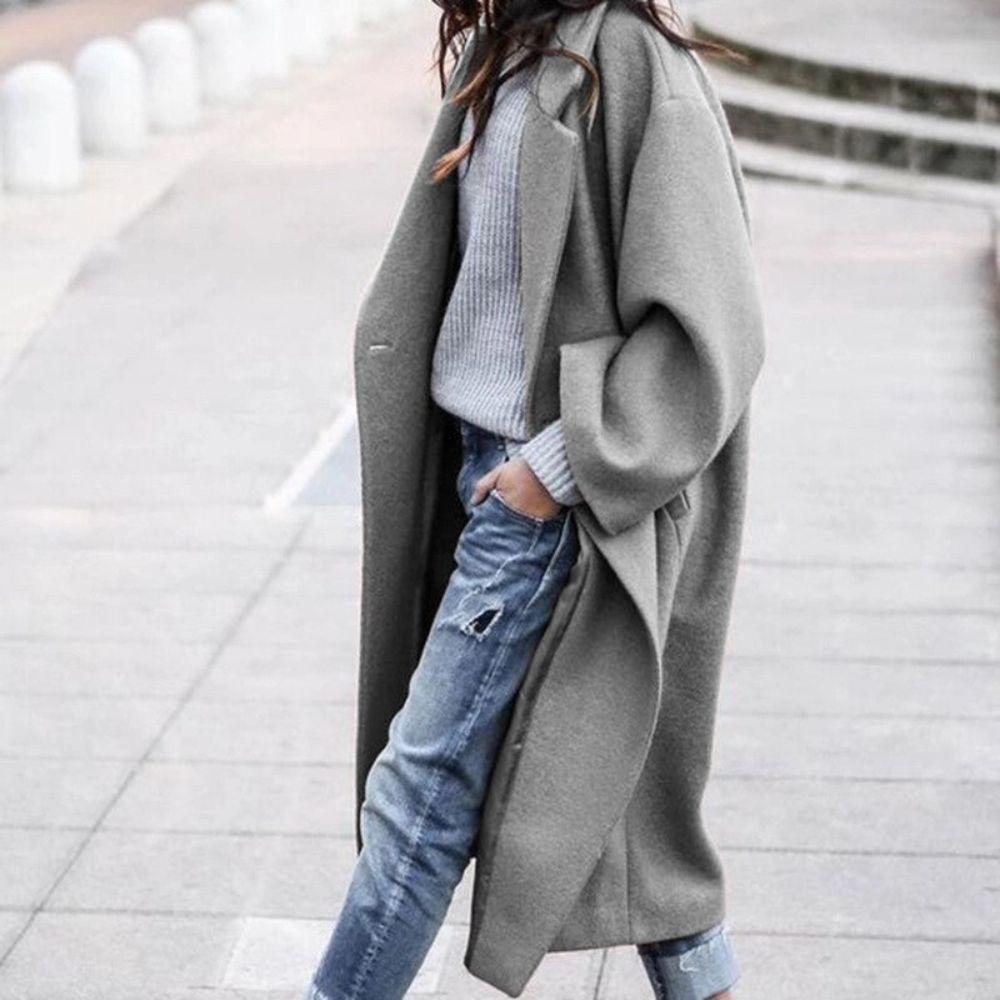 Cappotto Donna Oversize Rever Lungo Autunno Inverno