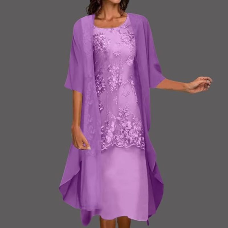 Abito Midi Donna Due Pezzi Cerimonia