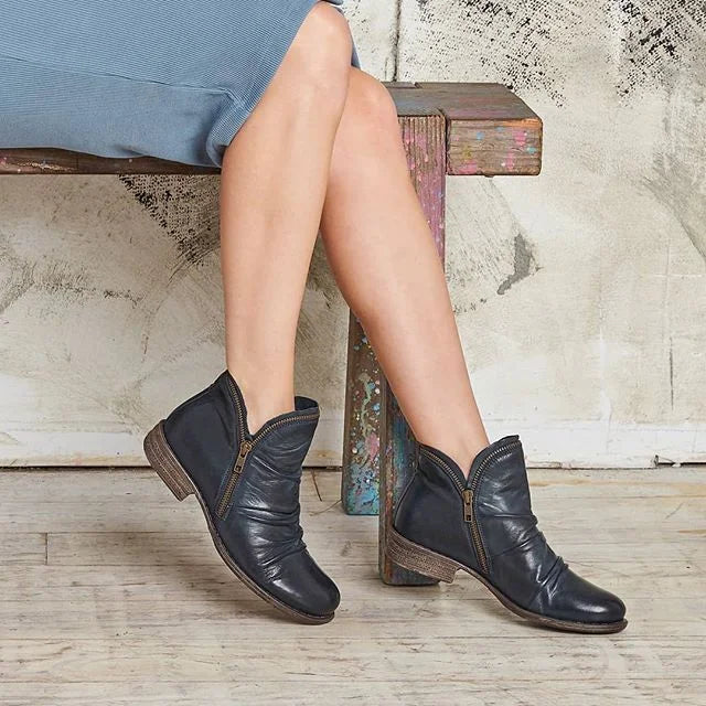 Stivaletti Donna con Zip Design Minimalista Tacco Basso