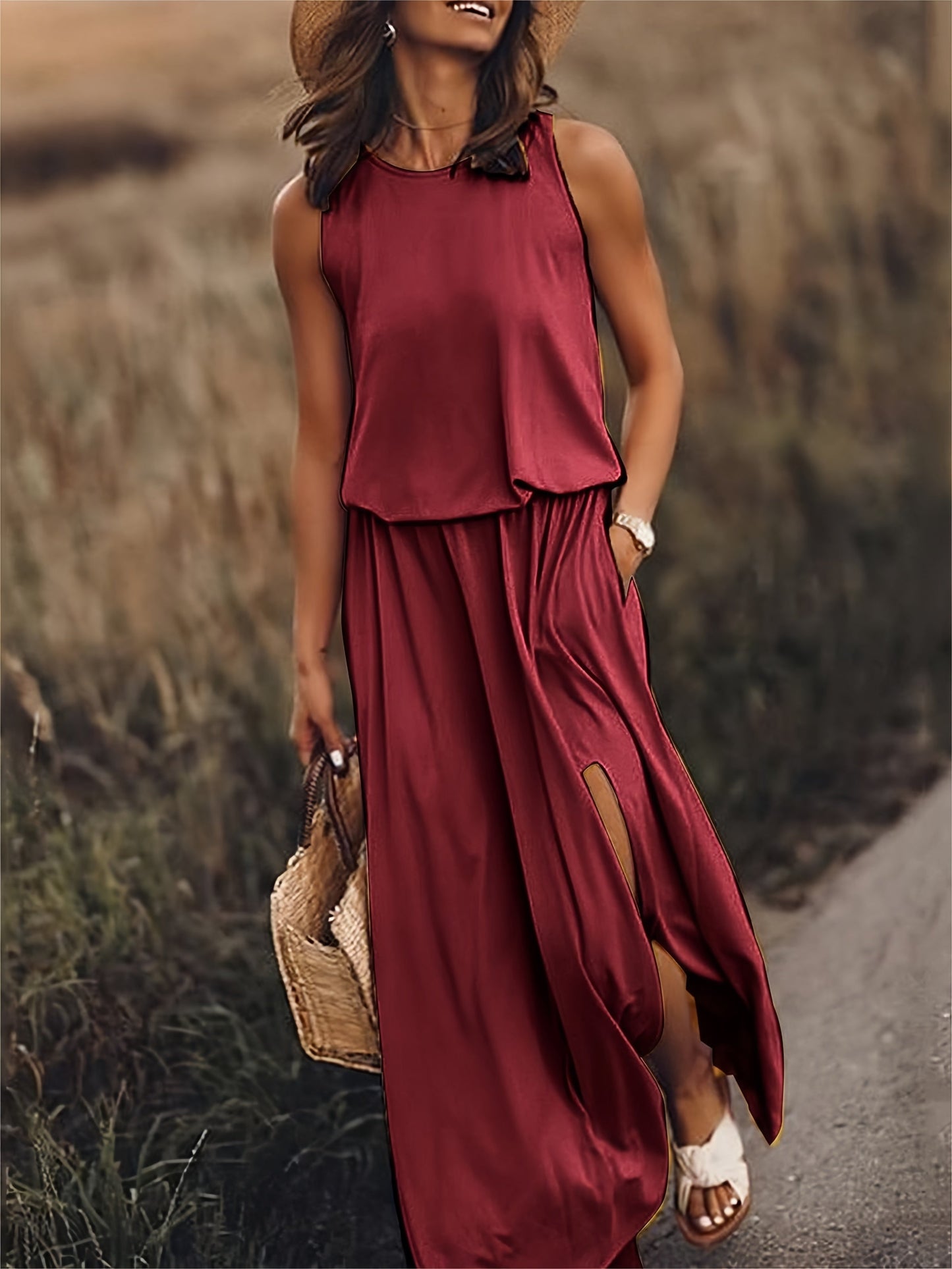 Abito Maxidress Donna in Modal Stile Boho
