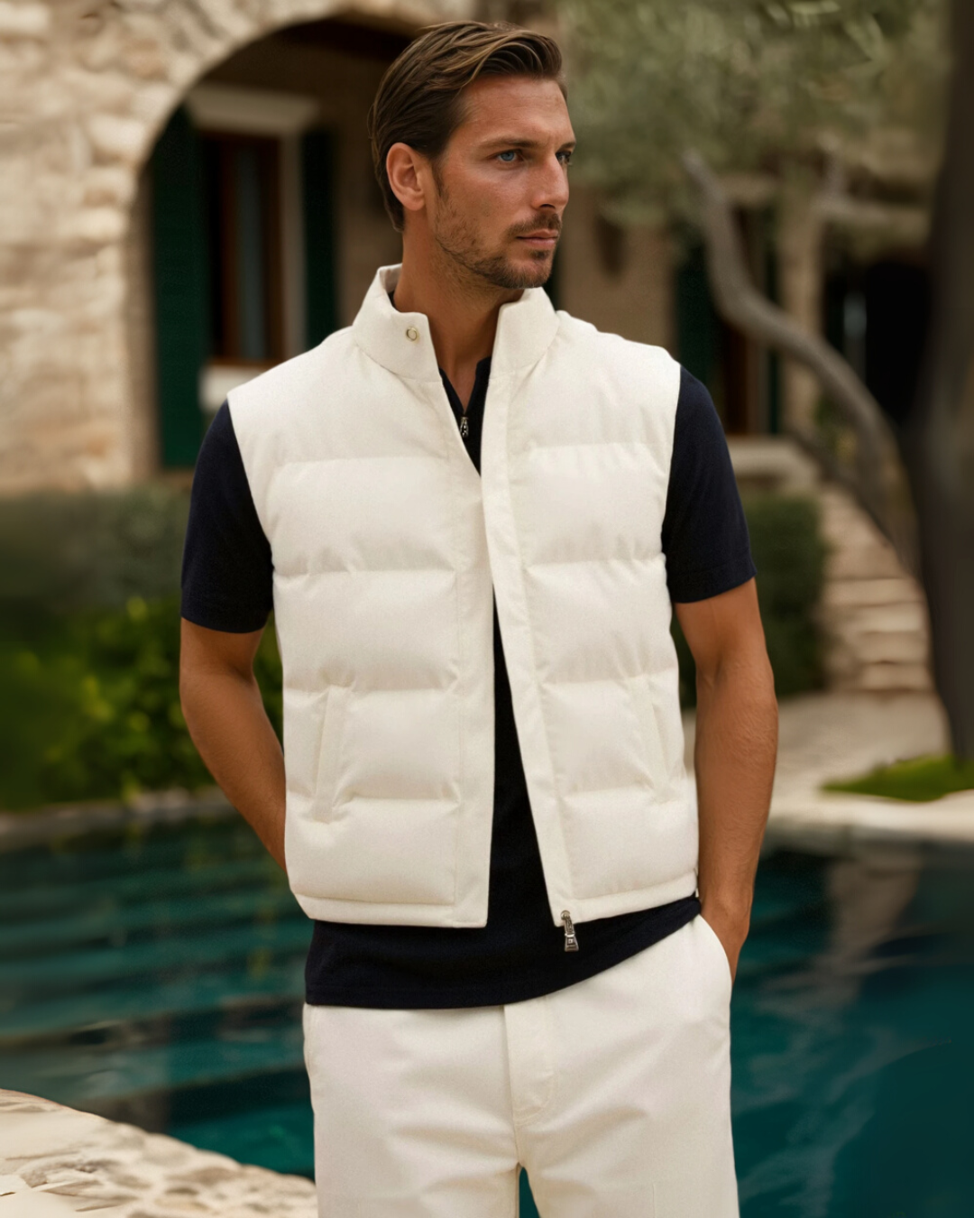 Smanicato Uomo Imbottito Leggero Minimalista Caldo