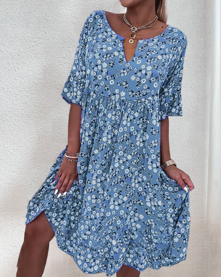 Abito Midi Donna Estivo Floreale Vestibilità Ampia