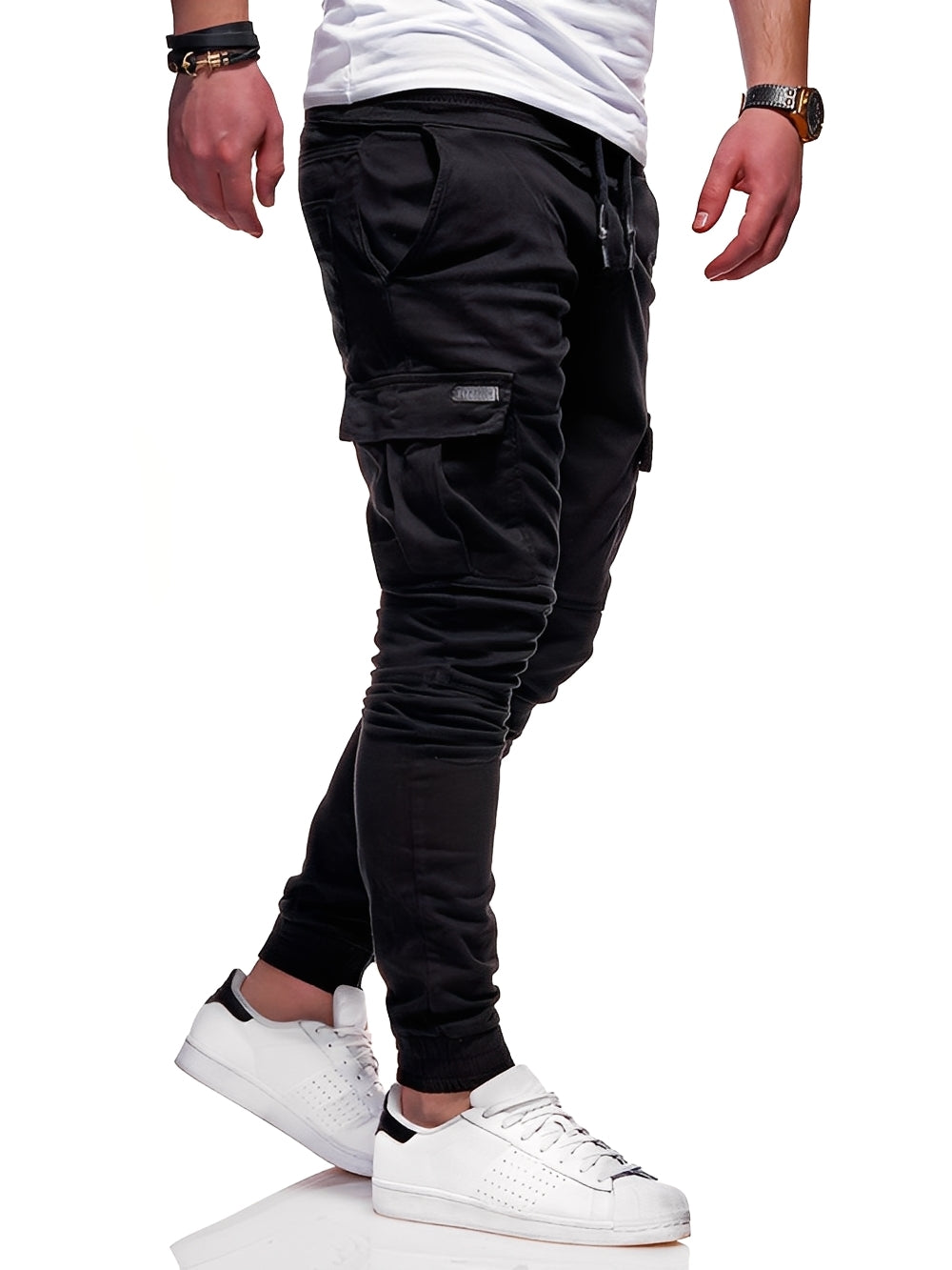 Pantaloni Cargo Uomo in Tessuto Jogging Comodi