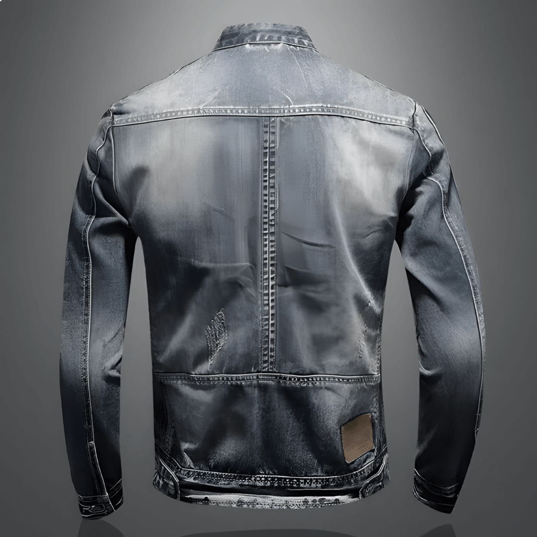 Giacca Denim Uomo Vintage Tasche Comode