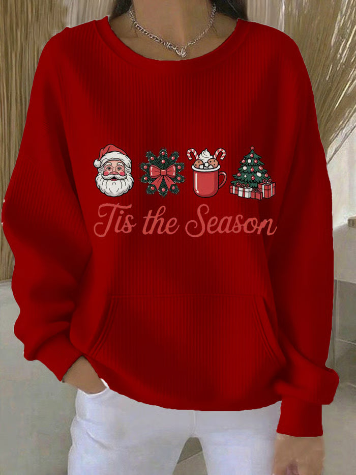 Maglione Donna con Stampa Albero di Natale Girocollo