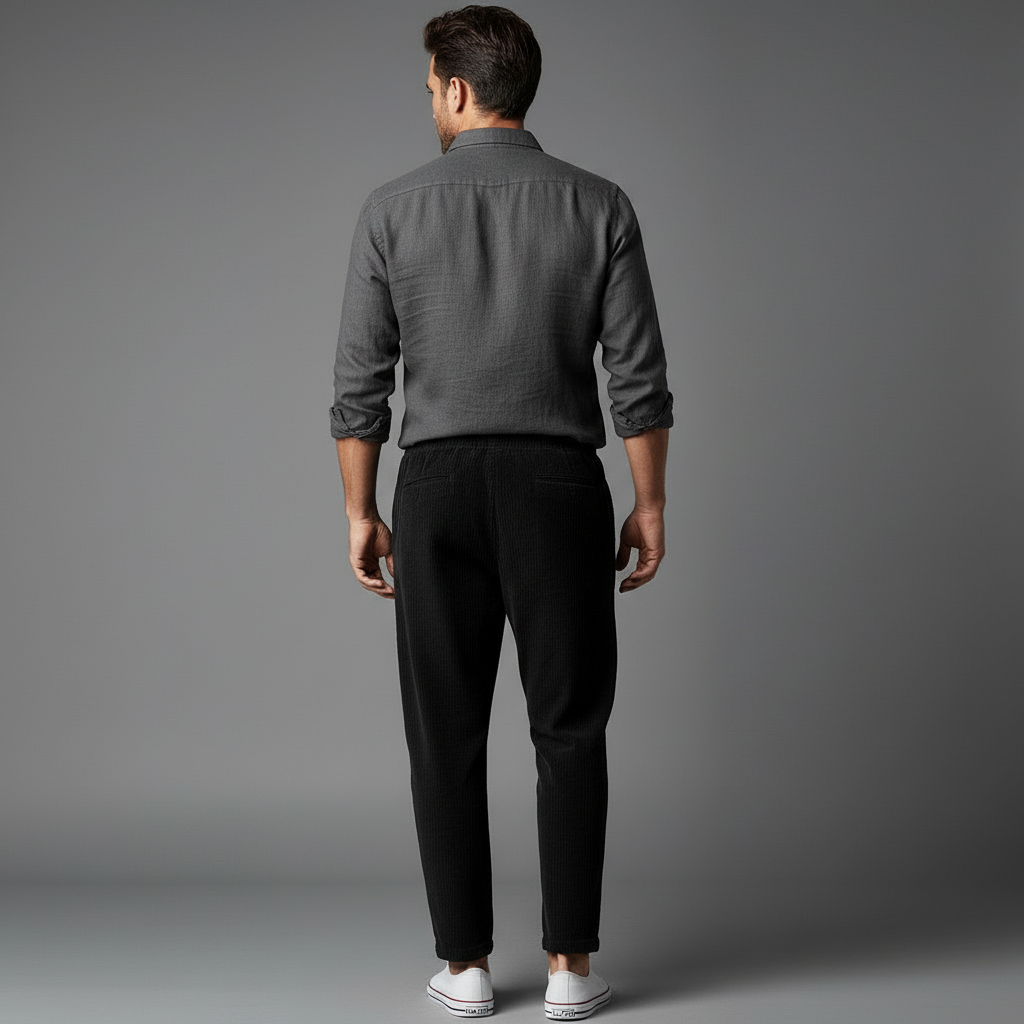 Pantaloni Uomo con Elastico Vita Lunghezza Caviglia