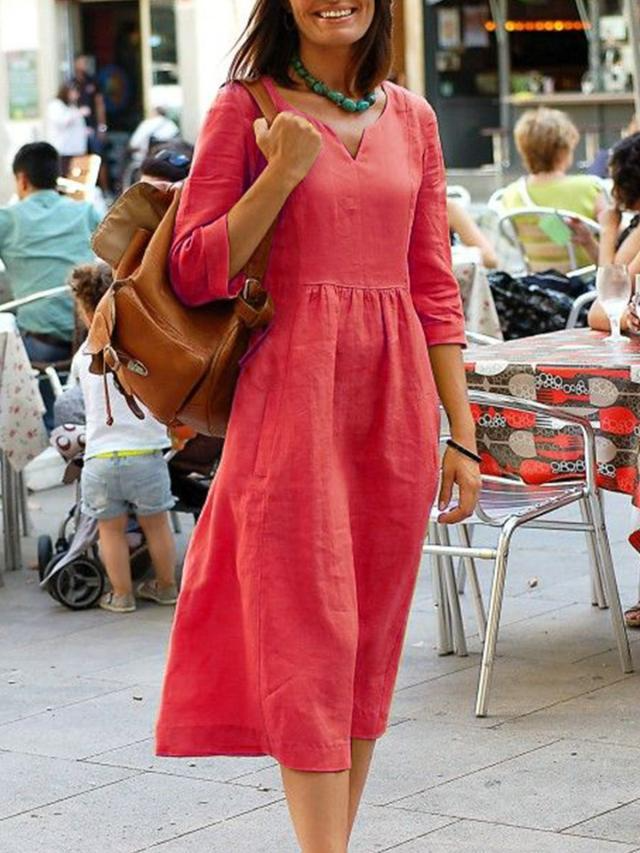Abito Donna Scollo a V Taglio Sottile