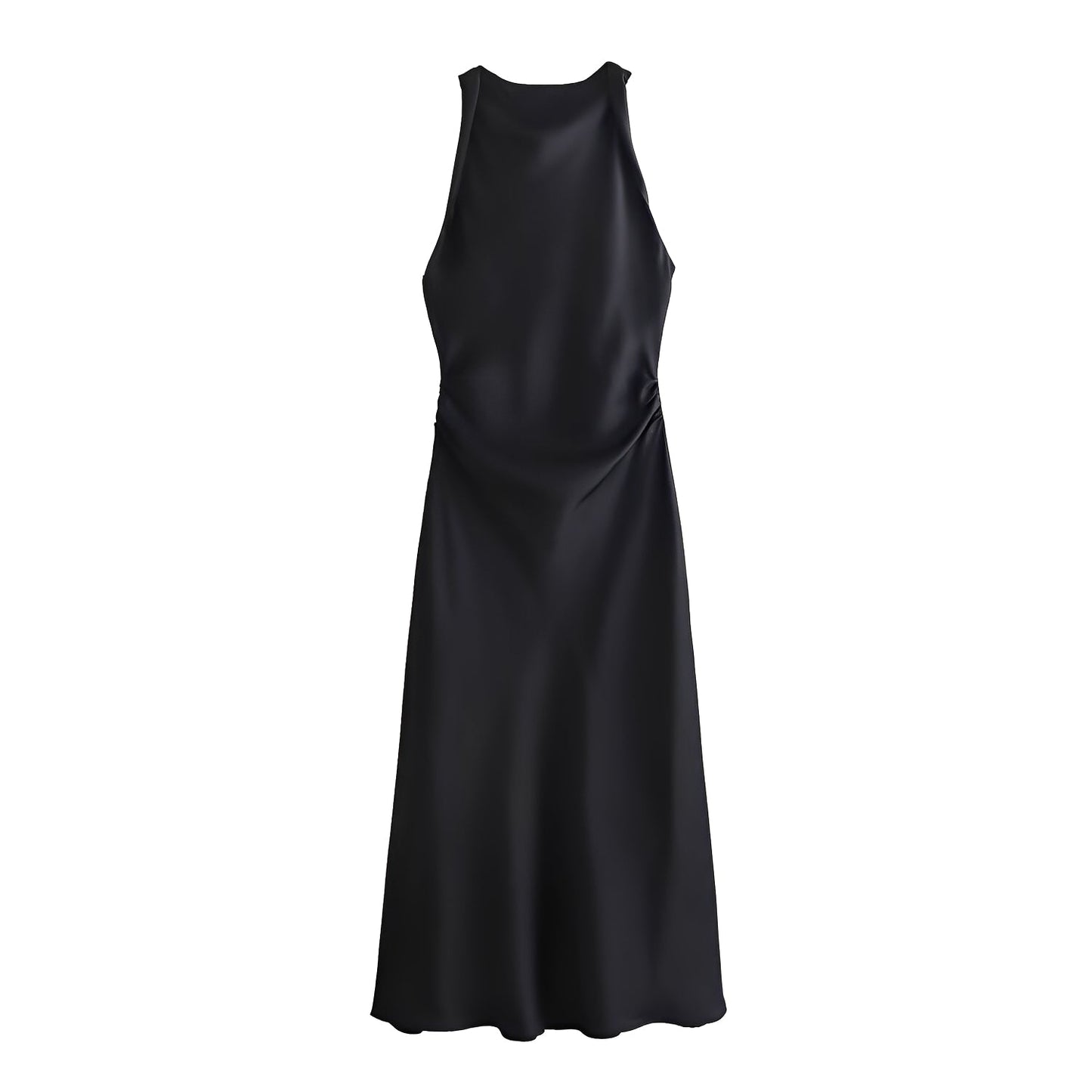 Abito Midi Donna Elegante Scollo Halter