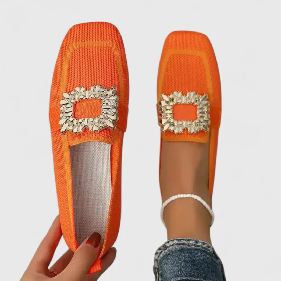 Mocassini Donna Slip-On con Fibbia Cristallo