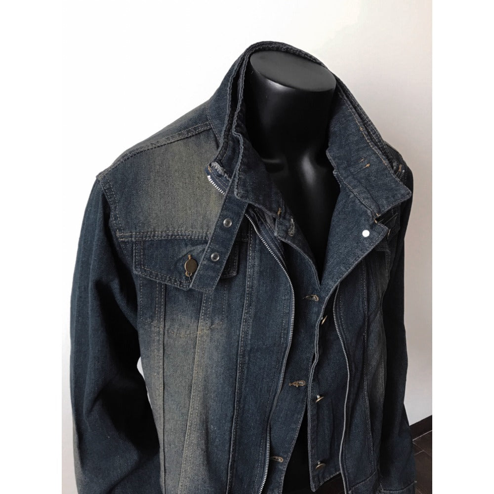 Jeansjacke Unisex con Orlo Sfrangiato Vestibilità Regular