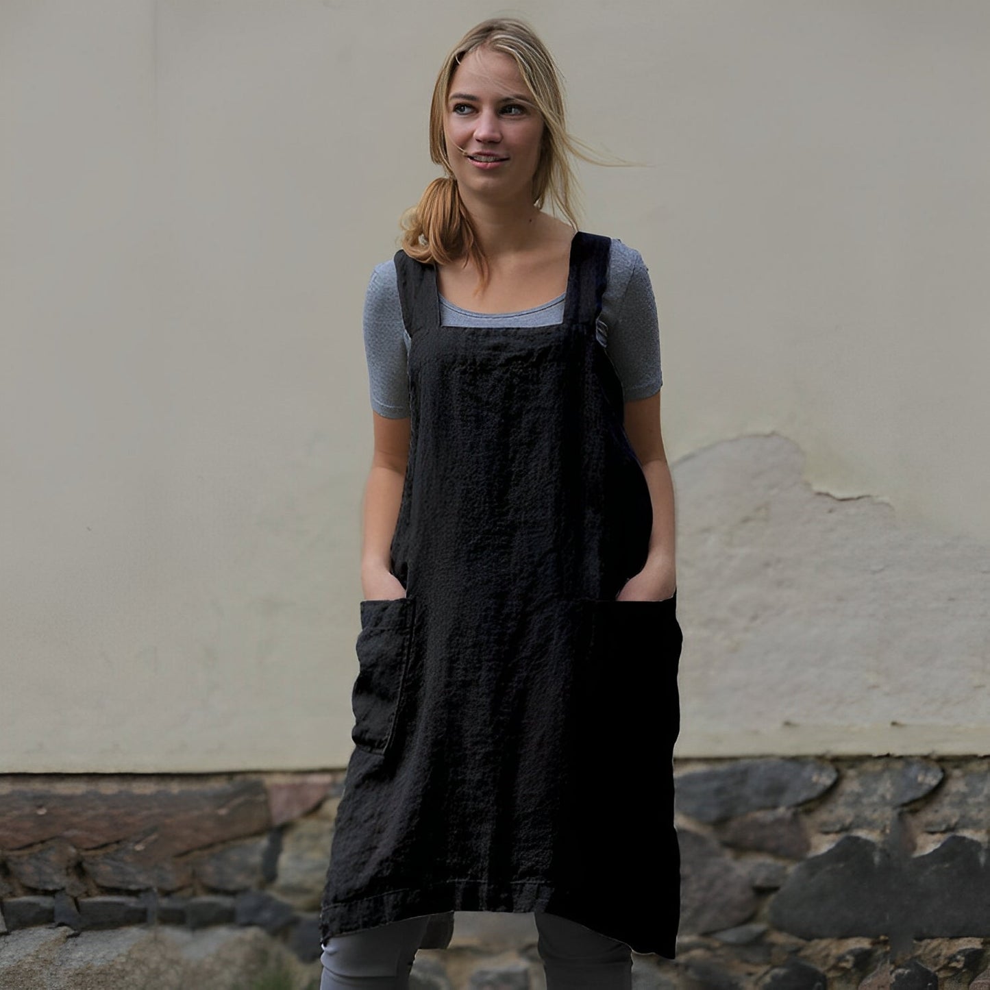 Abito Grembiule Donna con Tasche Comodo