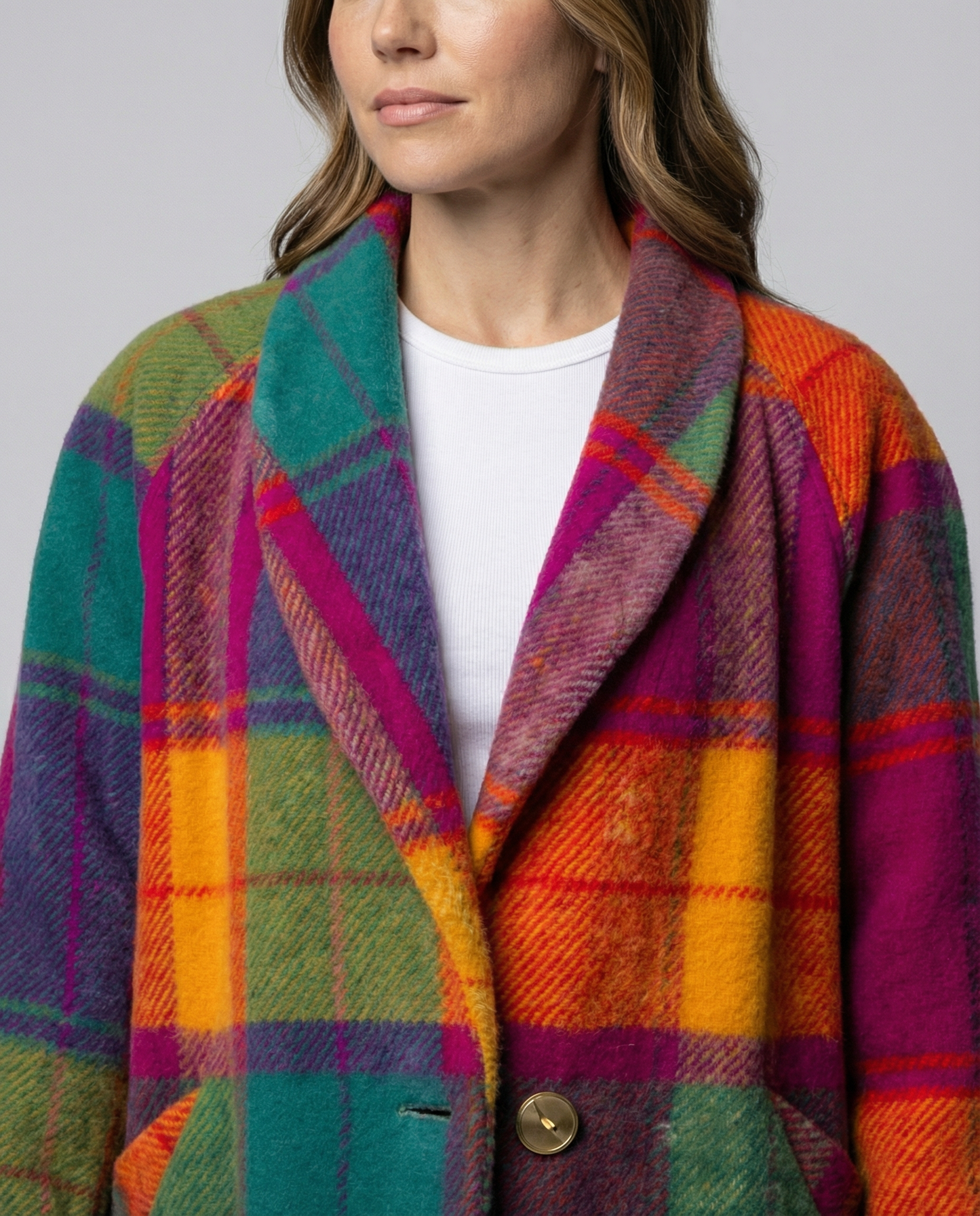 Giacca Donna Oversize Motivo Quadri