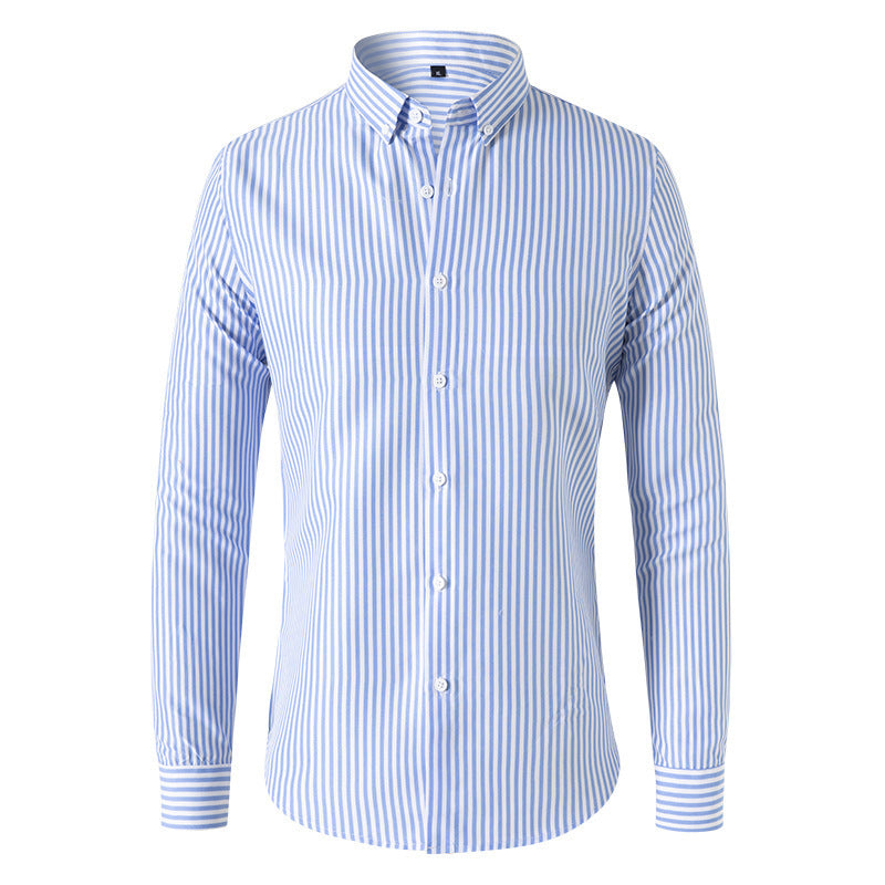 Camicia Uomo a Righe Manica Lunga Comfort