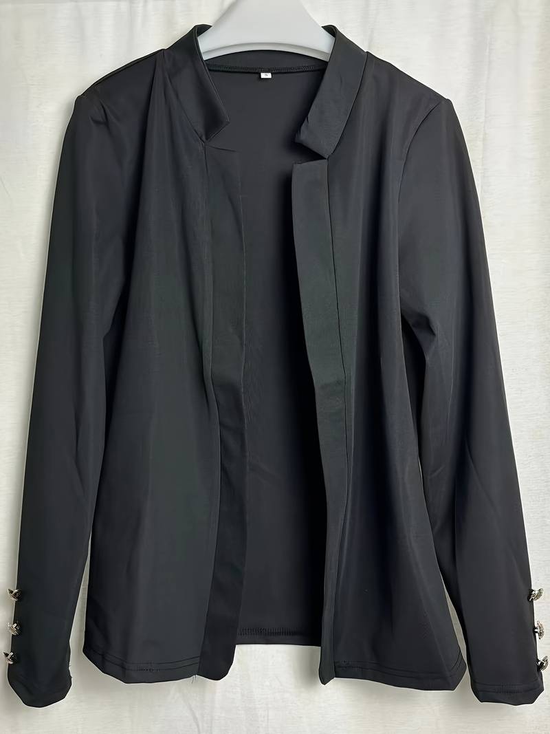 Blazer Donna Casual Cotone Leggero Manica Lunga Bottoni