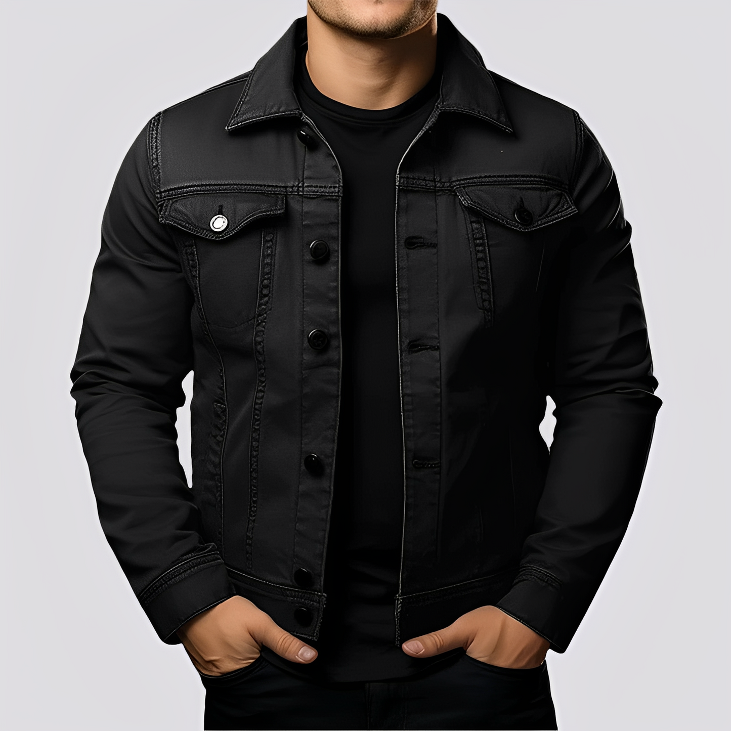 Giacca Jeans Uomo Vintage Denim Resistente