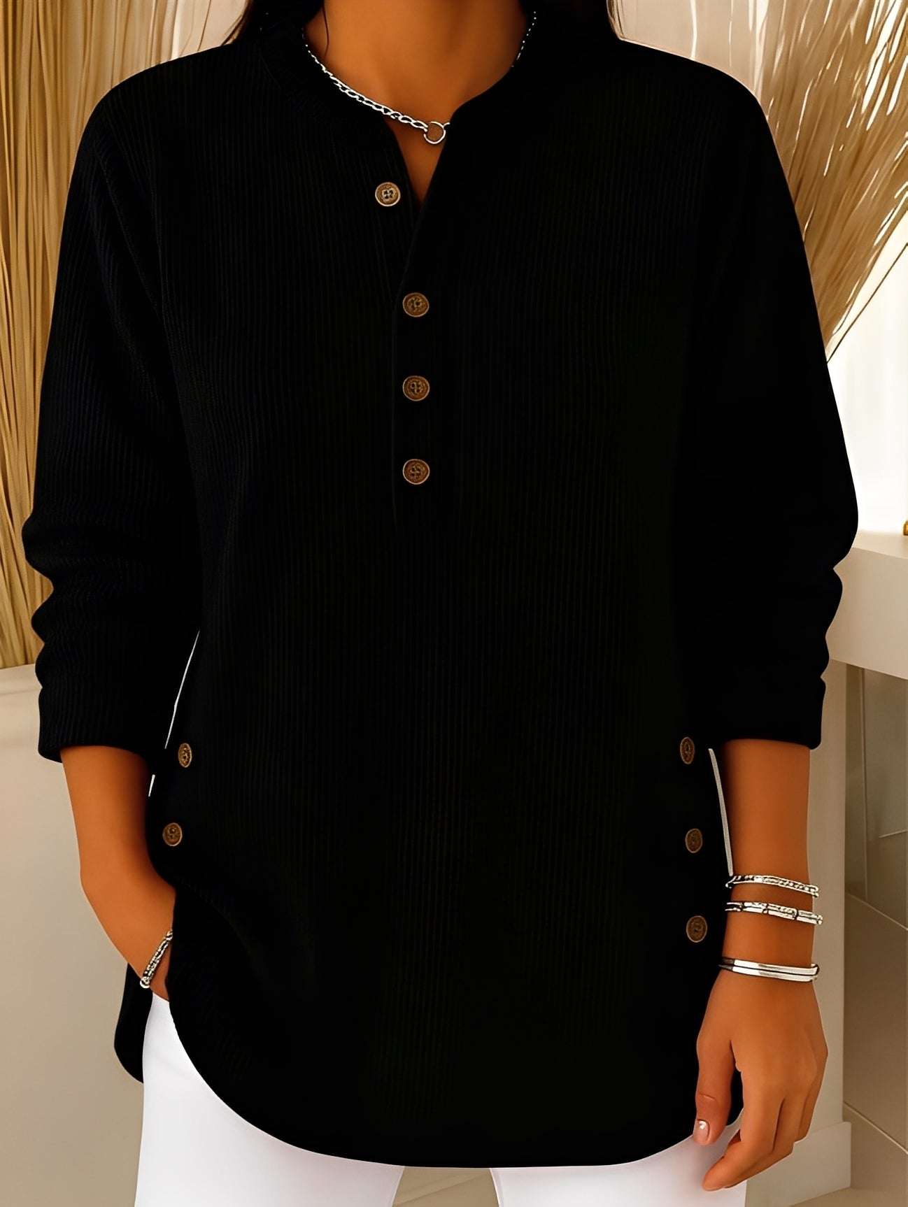 Maglione Donna con Bottoni Morbido