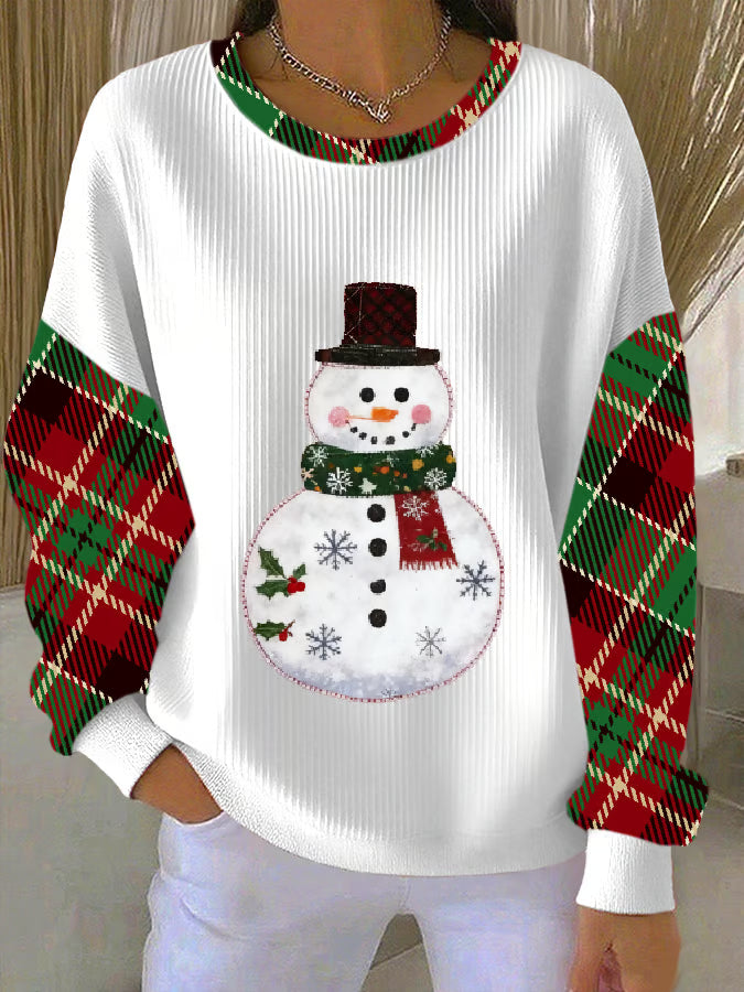 Maglione Uomo Natalizio Motivo Pupazzo di Neve Classico