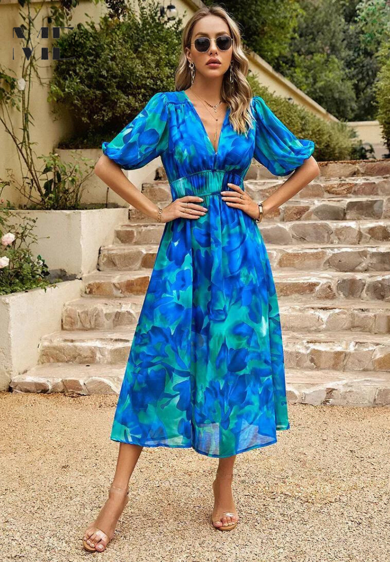 Abito Floreale Elegante da Donna per Cerimonia - Vestiti Eleganti Estivi per Ogni Occasione 11