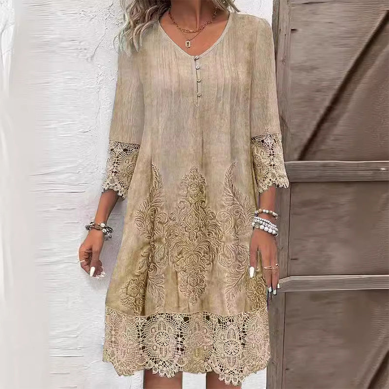 Abito Midi Floreale Elegante Donna - Abiti Cerimonia e Vestiti Eleganti per Ogni Occasione 2