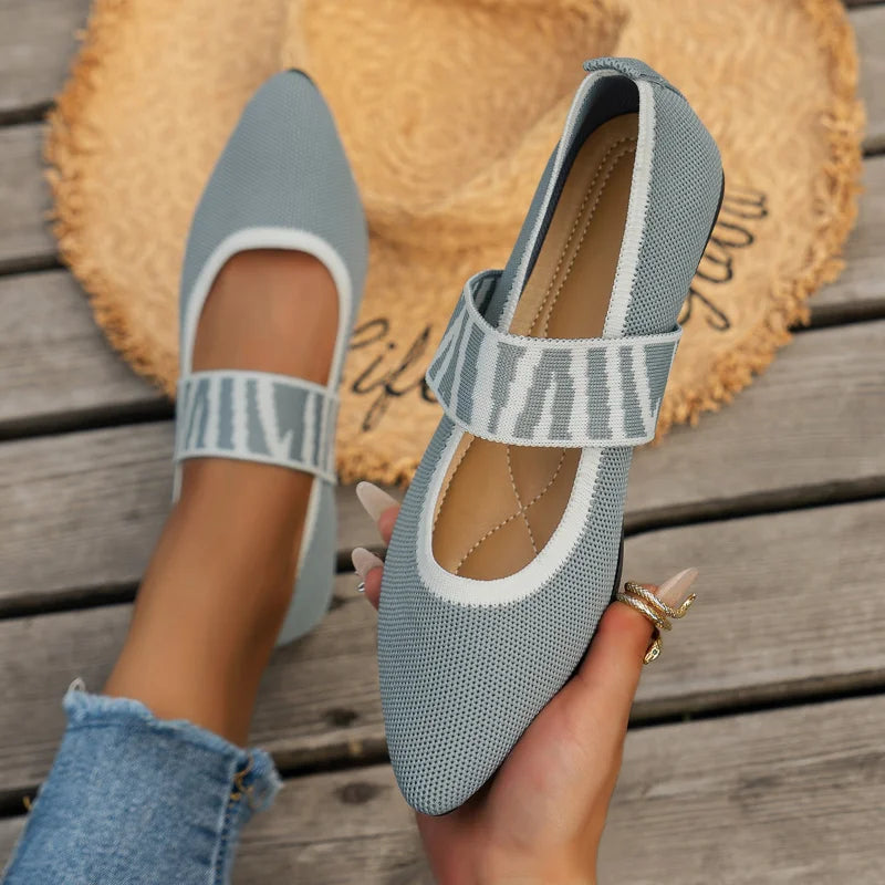 Ballerine a punta da donna in comoda pelle PU 8
