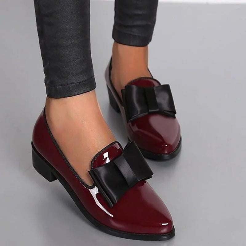 Ballerine slip-on chic da donna con fiocco in similpelle 3