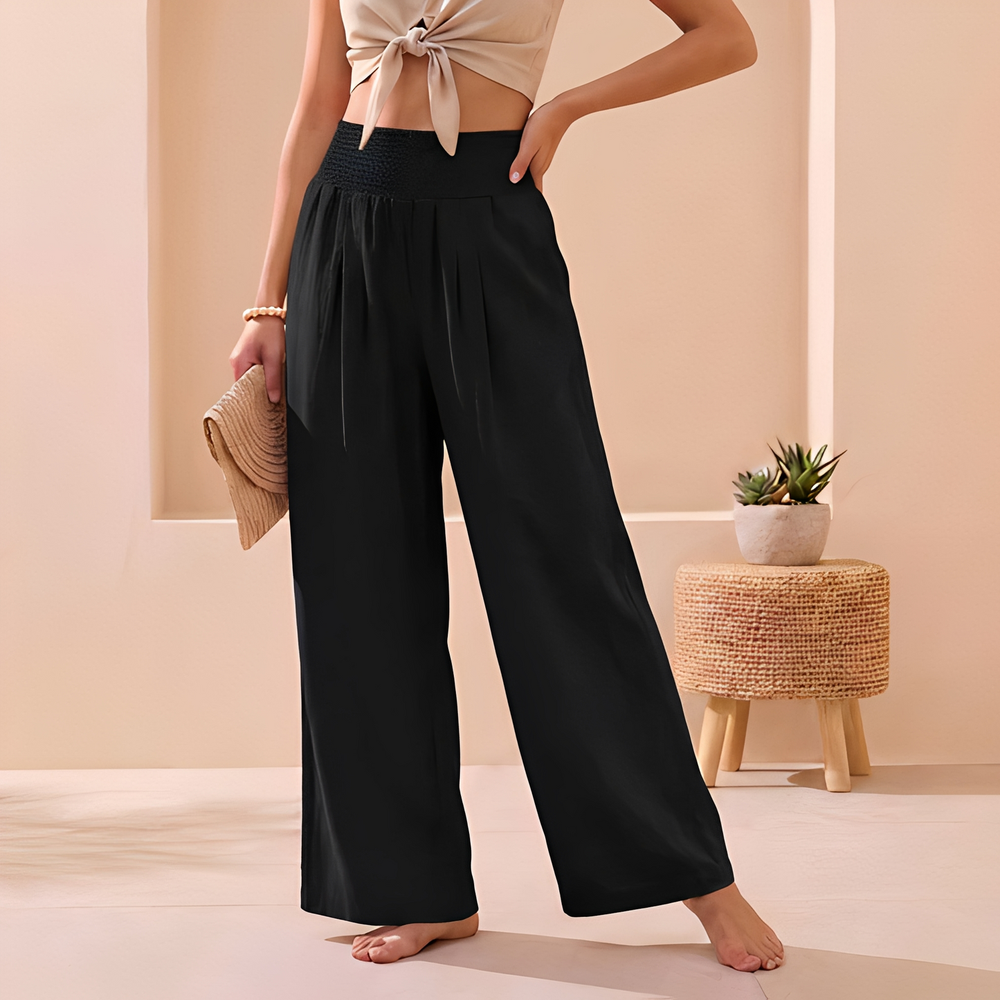 Pantaloni Donna Fluidi Vestibilità Ampia