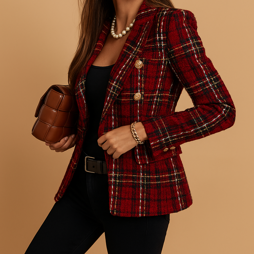Blazer doppiopetto a quadri da donna | Elvira 3