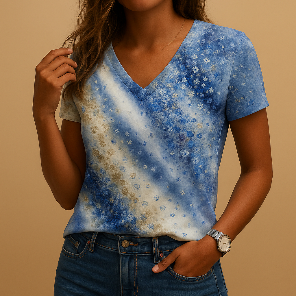 Blusa leggera con stampa sfumata per donna | Bente 2