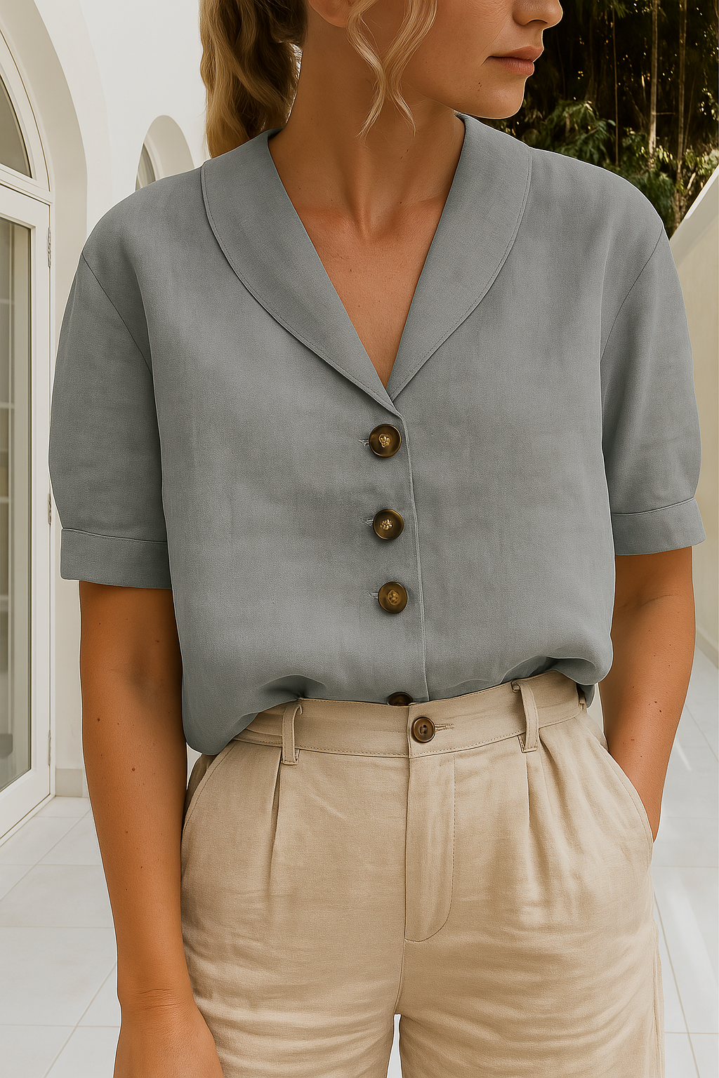 Camicetta Elegante Donna con Scollo Avvolgente - Camicie Donna Versatili per Ogni Occasione 3