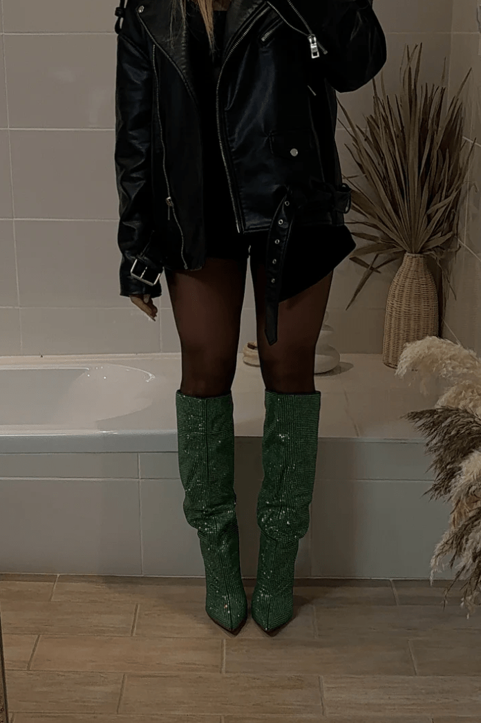 Stivali Overknee Donna Strass Dettagli