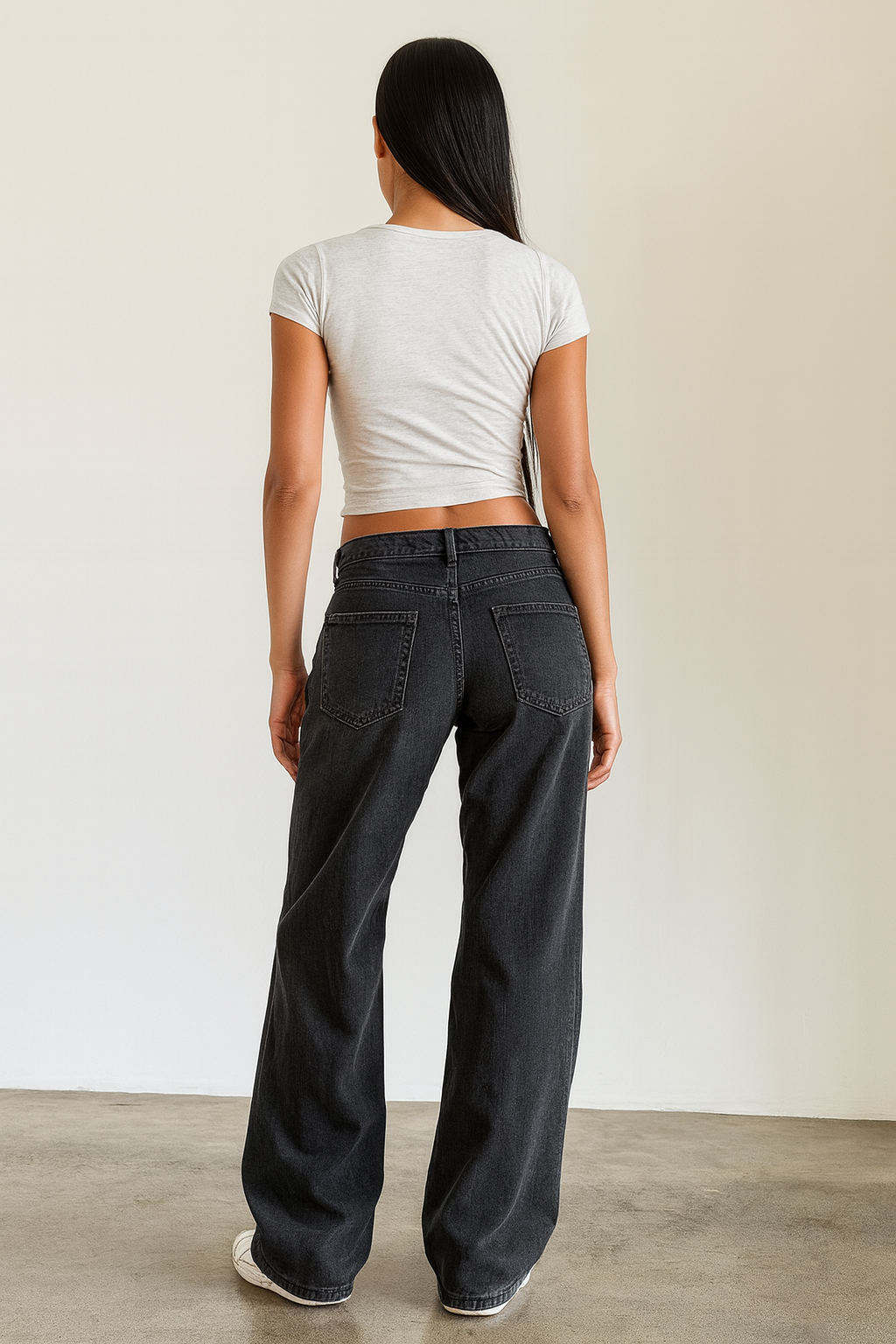 Jeans Donna Vita Bassa Baggy Taglio Largo Comodo