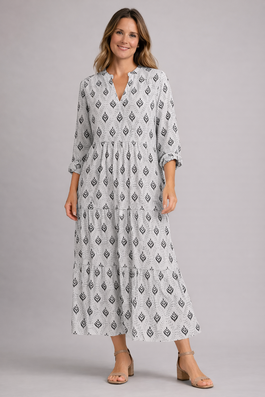 Abito Maxidress Donna Stile Boho Scollo a V