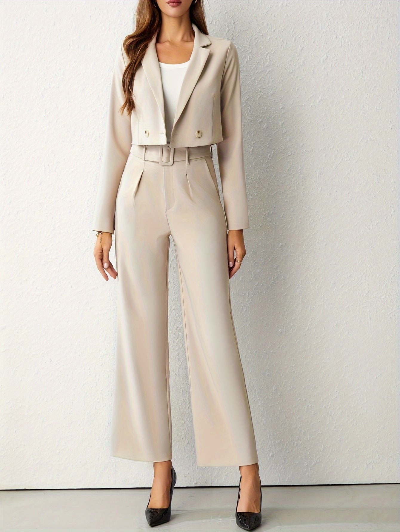 Completo Donna con Blazer e Pantaloni Larghi