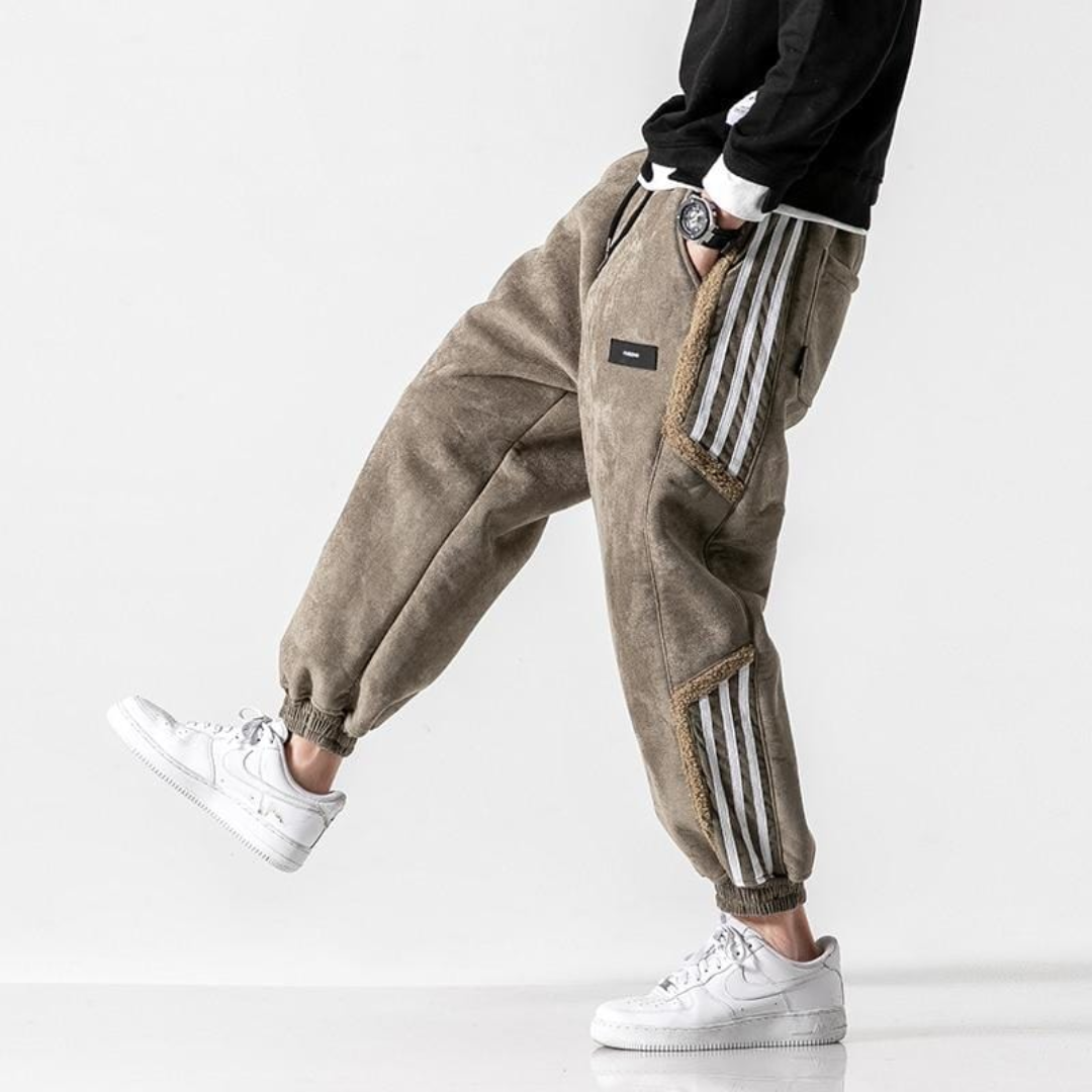 Pantaloni Jogger Uomo Tessuto Tecnico Stile Sportivo Morbido