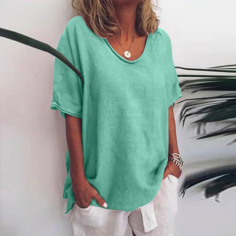 T-shirt Donna Manica Corta Cotone Vestibilità Larga