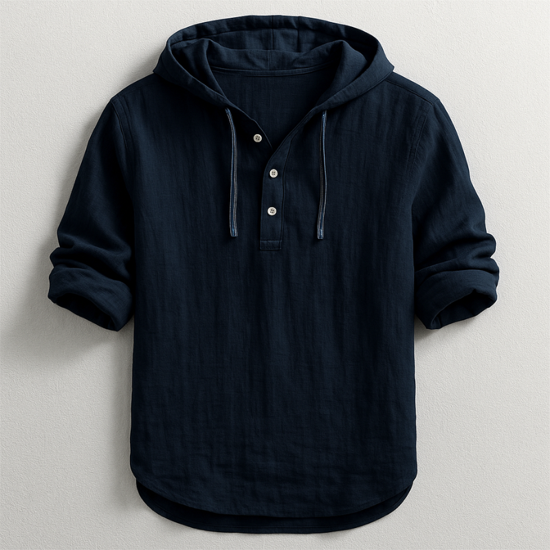 Eldora | Uomo Camicia Leggera Con Cappuccio Regolabile Nero
