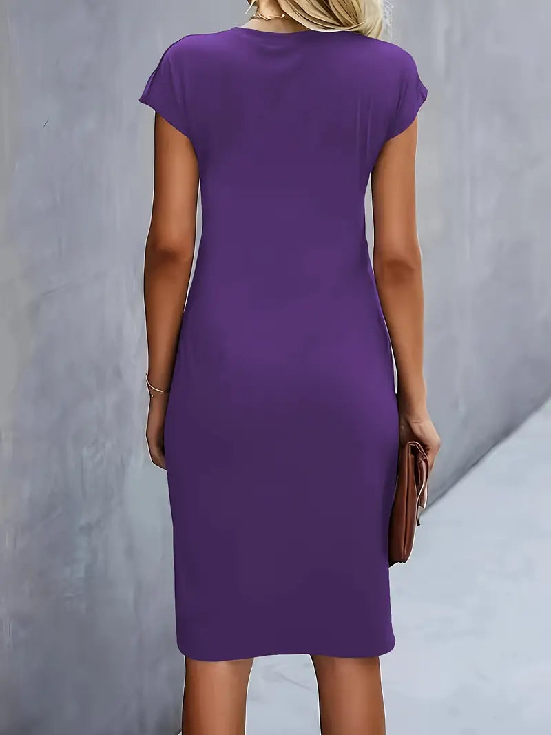 Abito Midi Donna Scollo Rotondo Cocktail